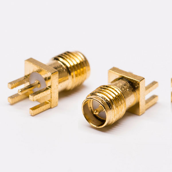 Straight RF Coaxial RP SMA Female Flange Mount Connector